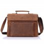 Men Brown Genuine Leather Shoulder Messenger Cross Body Bag Free Shipping Gift