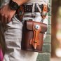 Waist Fanny Pack Cross Body Shoulder Bag Italian Real Leather Handcraft Vintage