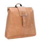 Men Women Light Brown Genuine Leather Backpack Schoolbag Bookbag Document Bag
