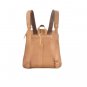Men Women Light Brown Genuine Leather Backpack Schoolbag Bookbag Document Bag