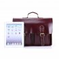 Genuine Leather Briefcase Men Laptop Messenger Shoulder Bag Attache Case Satchel
