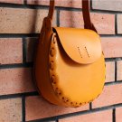 Satchel Cross Body Shoulder Messenger Circle Bag Italian Leather Women Handcraft