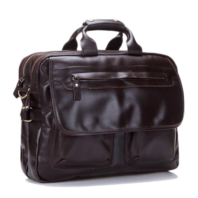 Hot Men Genuine Leather Laptop Briefcase Shoulder Travel Messenger Business Bag