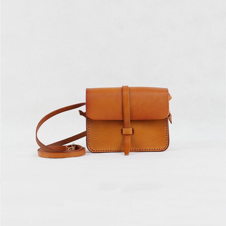 Satchel Cross Shoulder Messenger Concise Bag Genuine Leather Body Woman Handmade