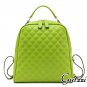 Woman Rhombus Diamond Pattern Genuine Leather Candy Backpack Bookbag Schoolbag