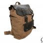 New Vintage Genuine Leather Canvas Bookbag Backpack SchoolBag Handbag Rucksack