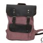 New Vintage Genuine Leather Canvas Bookbag Backpack SchoolBag Handbag Rucksack