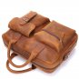 Brown Fashion Men Genuine Leather Laptop Briefcase Shoulder Travel Messenger Bag
