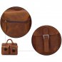 Brown Fashion Men Genuine Leather Laptop Briefcase Shoulder Travel Messenger Bag