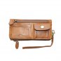 Hot Brown Genuine Leather Coat Wallet for Women money clip Card Holder Zip Purse