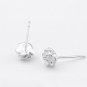 Pierced Fashion white Silver Platinum Shinny Plum Flower Push Back Earring Stud