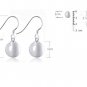 Fashion white Silver Platinum Cat's eye stone Swiss Crystal French Wire Earring