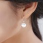 Fashion white Silver Platinum Cat's eye stone Swiss Crystal French Wire Earring