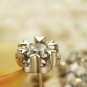 Fashion white Silver Platinum Pierced Snow Swiss Crystal Earring Stud Push Back
