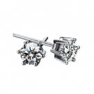 Women Silver Platinum Shinny Swiss Crystal Push Back Pierced Earring Stud Gift
