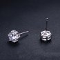 Women Silver Platinum Shinny Swiss Crystal Push Back Pierced Earring Stud Gift
