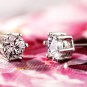 Women Silver Platinum Shinny Swiss Crystal Push Back Pierced Earring Stud Gift