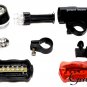 LED Bicycle Front Head Light Torch Rear Back Tail Bike Flashlight Reflector Set
