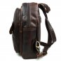 Leather Backpack Fashion Genuine Dark Brown Shoulder Bag Zipper Strap Unisex