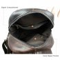 Leather Backpack Fashion Genuine Dark Brown Shoulder Bag Zipper Strap Unisex