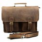 Men Vintage Brown Genuine Leather Work Messenger Shoulder Business Satchel Bag