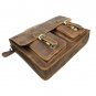 Men Vintage Brown Genuine Leather Work Messenger Shoulder Business Satchel Bag