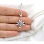 Woman Silver Platinum Lucky Clover 8 Heart 8 Arrow Swiss Crystal Pendent Gift