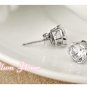 Hot Fashion White Gold Silver Clear Classic Flower Hearts Arrows Crystal Earring