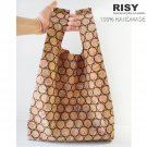 Woman Raw Cockwood Wood Tote Shopping Satchel Purse Bookbag Shoulder Bag Handbag