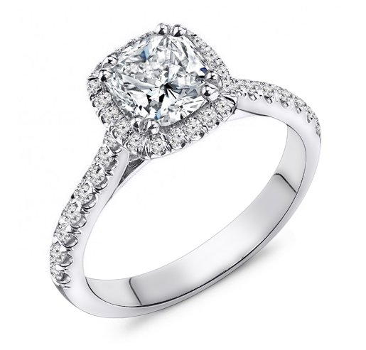 1.00 Carat Cushion Cut Diamond Engagement Ring
