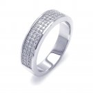 Multi-row CZ .925 Ladies Sterling Silver Ring