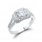 Ladies .925 Sterling Silver Micro Pave Signaty Diamond Ring