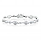 Eye Bracelet Micro Pave Signaty Diamond Solid Sterling Silver Bonded with Platinum .925 Micro Pave