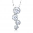 Multi Size Micro Pave Signaty Diamond .925 Sterling Silver Pendant
