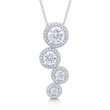 Multi Size Micro Pave Signaty Diamond .925 Sterling Silver Pendant