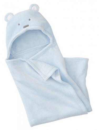 Light Blue Color NWT Circo Hooded Towel White Blue Polka Dot Baby Boy Girl Newborn Velvet