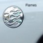 2002-06 Dodge Ram Fuel Door Cover-Flames-Chrome