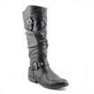 NWB White Mountain Legend Black Mid Calf Boots size 6 M Smooth Black RV$99