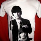 !! FREE SHIPPING!! THE BEATLES John Lennon&George Harrison men,women rock t shirt size S