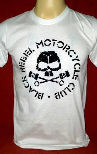 !! FREE SHIPPING!! Black Rebel Motorcycle Club rock band BRMC handmade white t shirt size XL