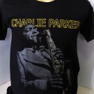 !! FREE SHIPPING!! Charlie Parker Yardbird American jazz music saxophone black t shirt size S