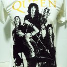 !! FREE SHIPPING!! Queen British rock band Freddie Mercury Brian May music white t shirt size L
