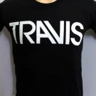 !! FREE SHIPPING!! Travis brit pop rock band logo black t shirt size M