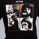 !! FREE SHIPPING!! The Beatles band Let It Be John Lennon Paul McCartney black t shirt size L