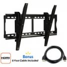 @.com Tilting Wall Mount for 37" to 70" Flat Panel TVs, Black with HDMI Cable