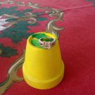 Princess Cut Yellow Bytownite Gemstone Ring