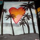 Original Heart Tropical Sunset Painting