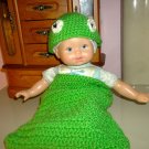 Green Frog Hat and Cocoon Preemie Infant Baby Sleeping Bag