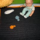 Gray Baby Blanket Play Mat With Bright Colored Fish