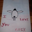 I Love You This Much Hand Painted Penguin Gift Bag